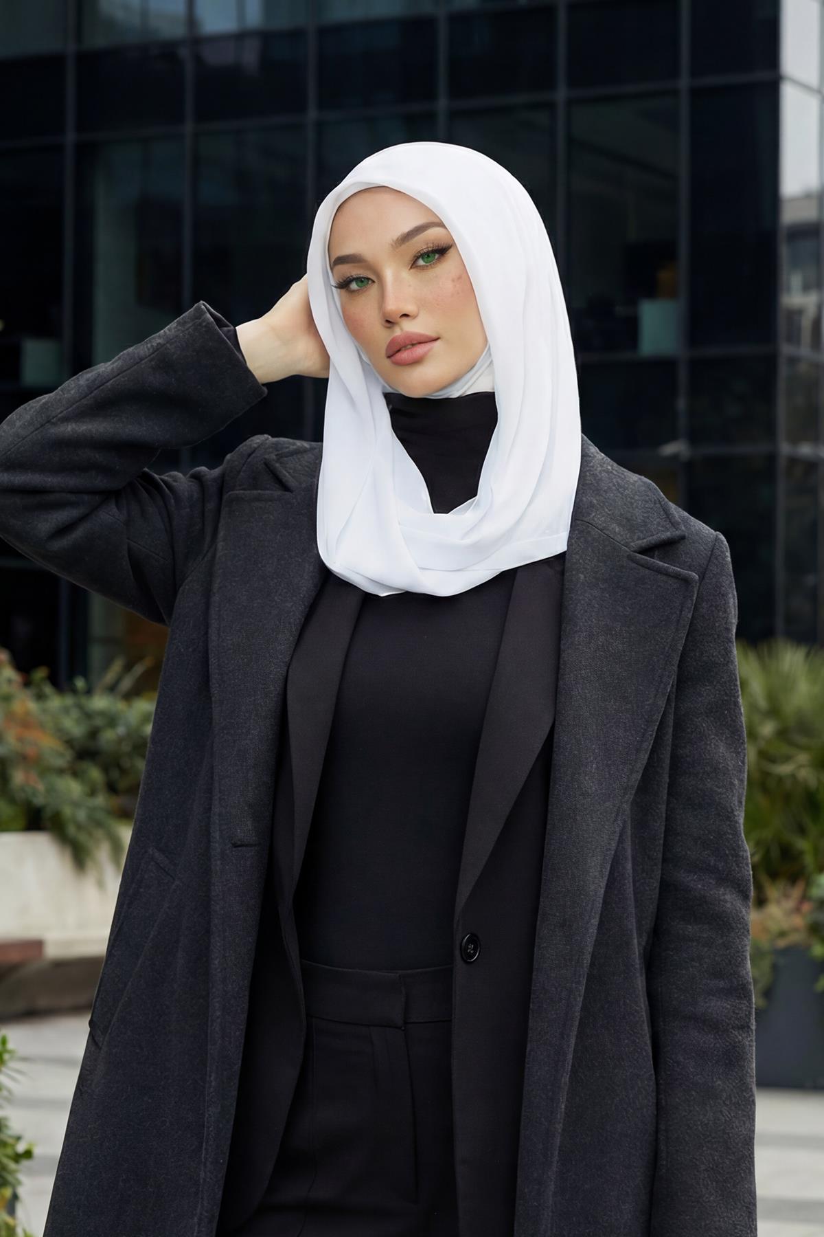 Practical Chiffon Hijab with Jersey Inner Bonnet