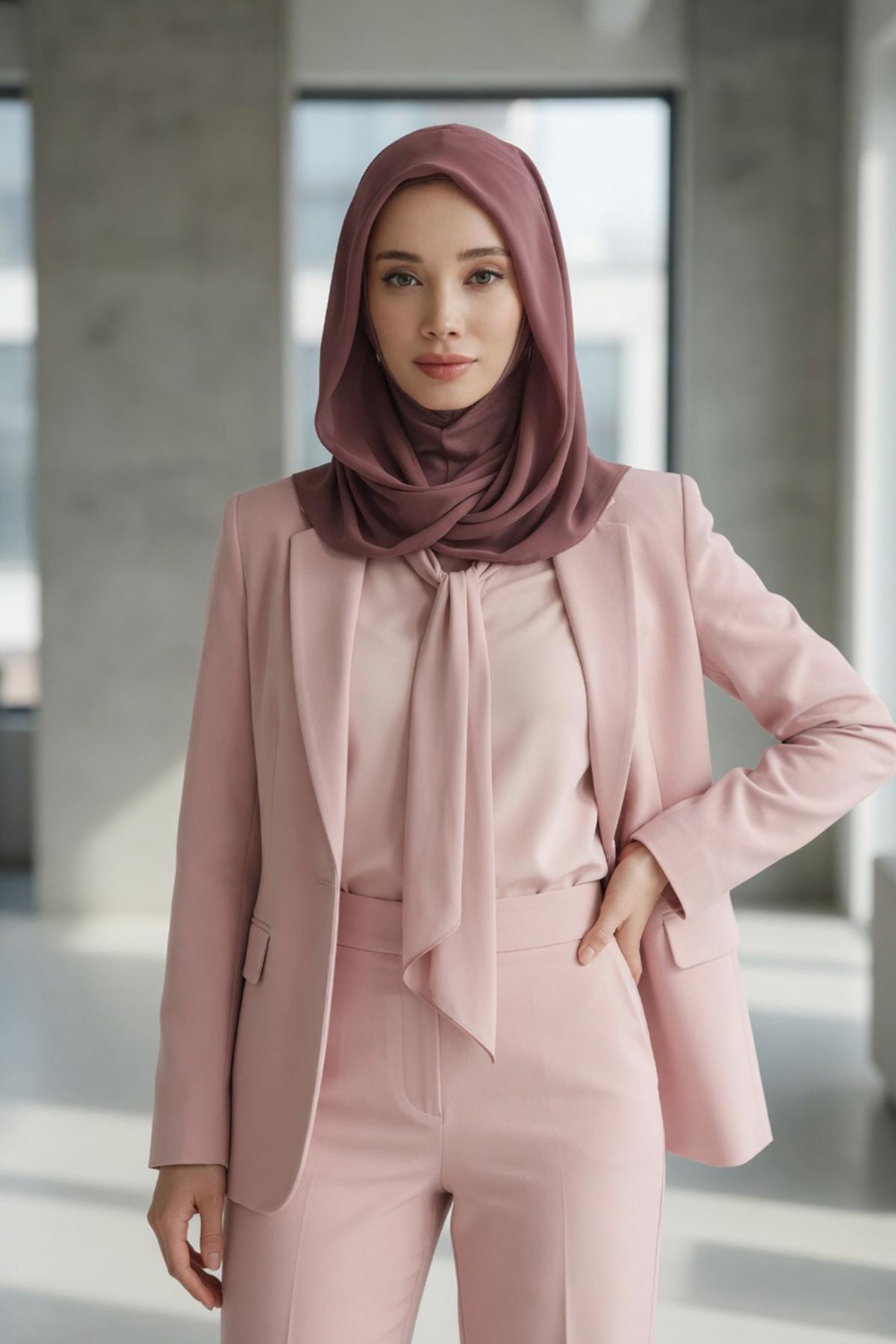 Practical Chiffon Hijab with Jersey Inner Bonnet