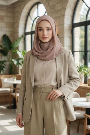 Practical Chiffon Hijab with Jersey Inner Bonnet
