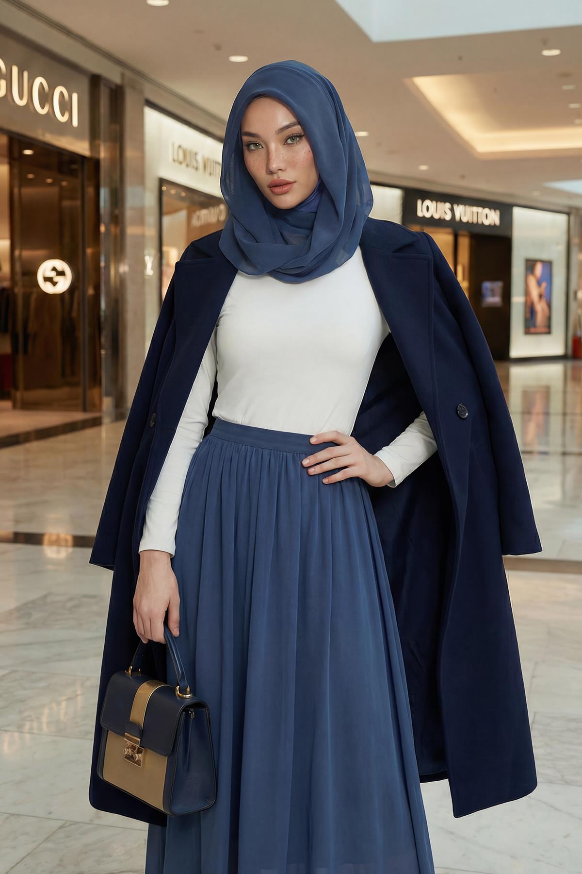 Practical Chiffon Hijab with Jersey Inner Bonnet