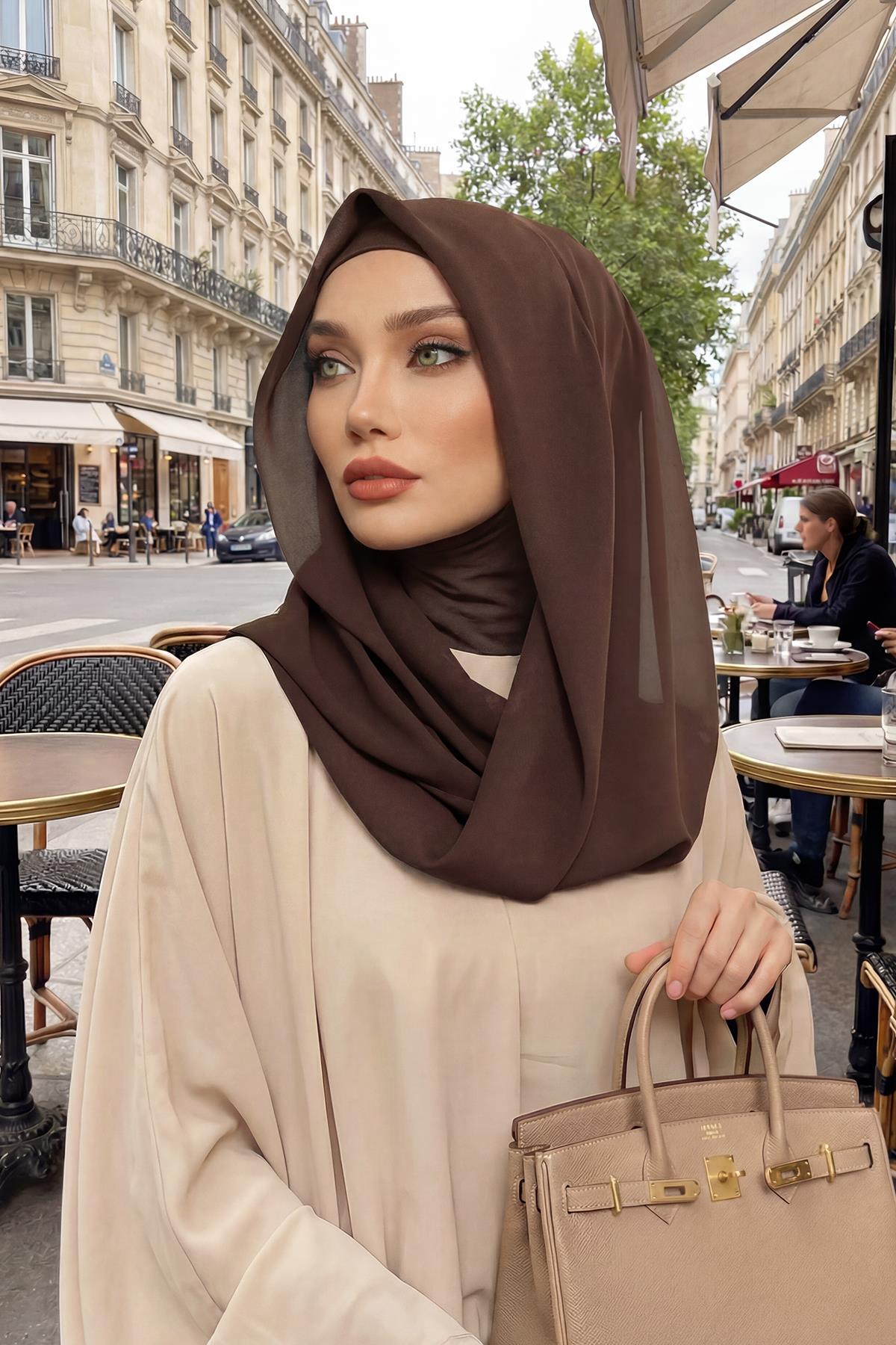 Practical Chiffon Hijab with Jersey Inner Bonnet