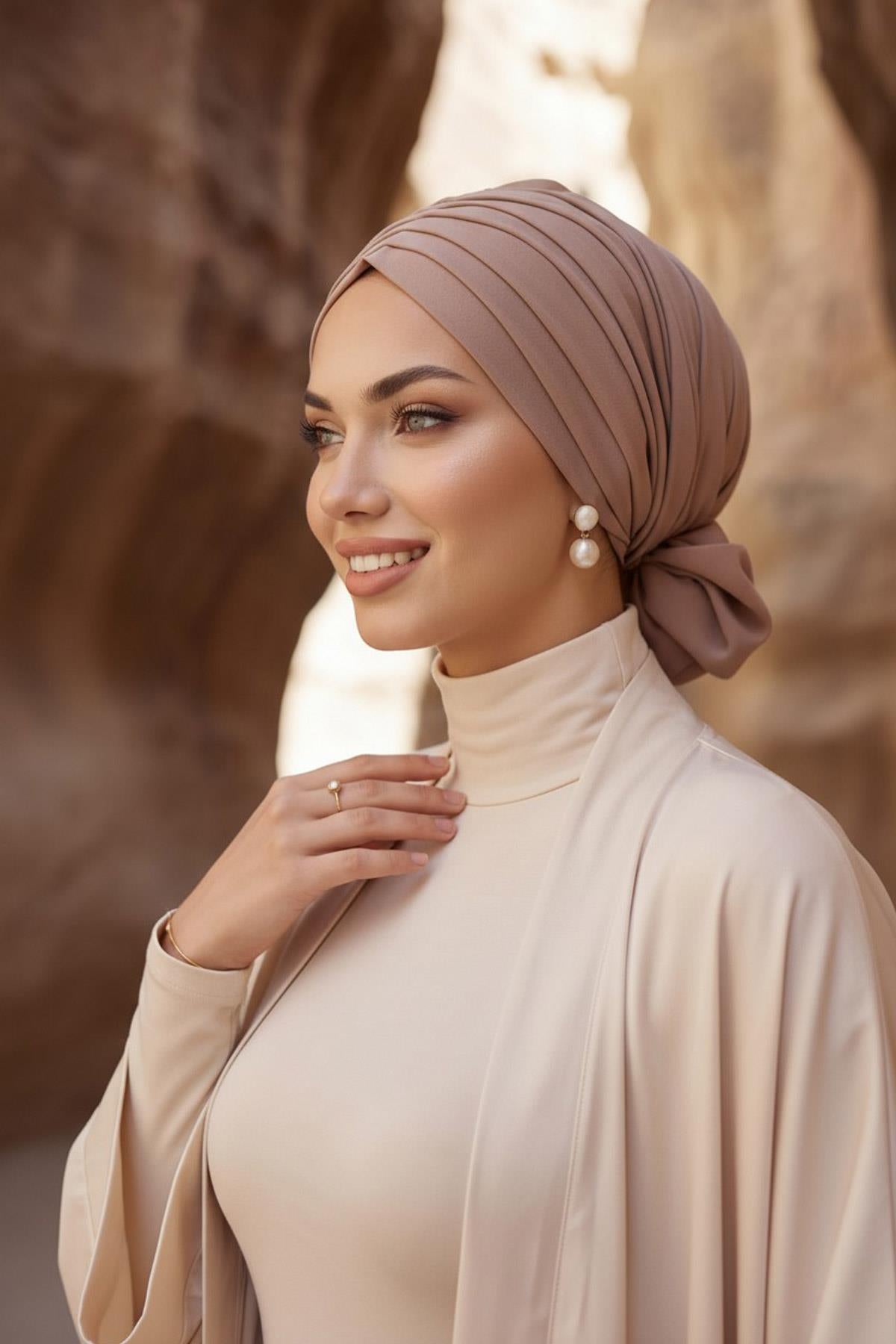 Soft Pleated Aerobin Bonnet Head Covering