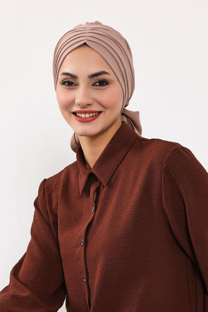 Soft Pleated Aerobin Bonnet Head Covering