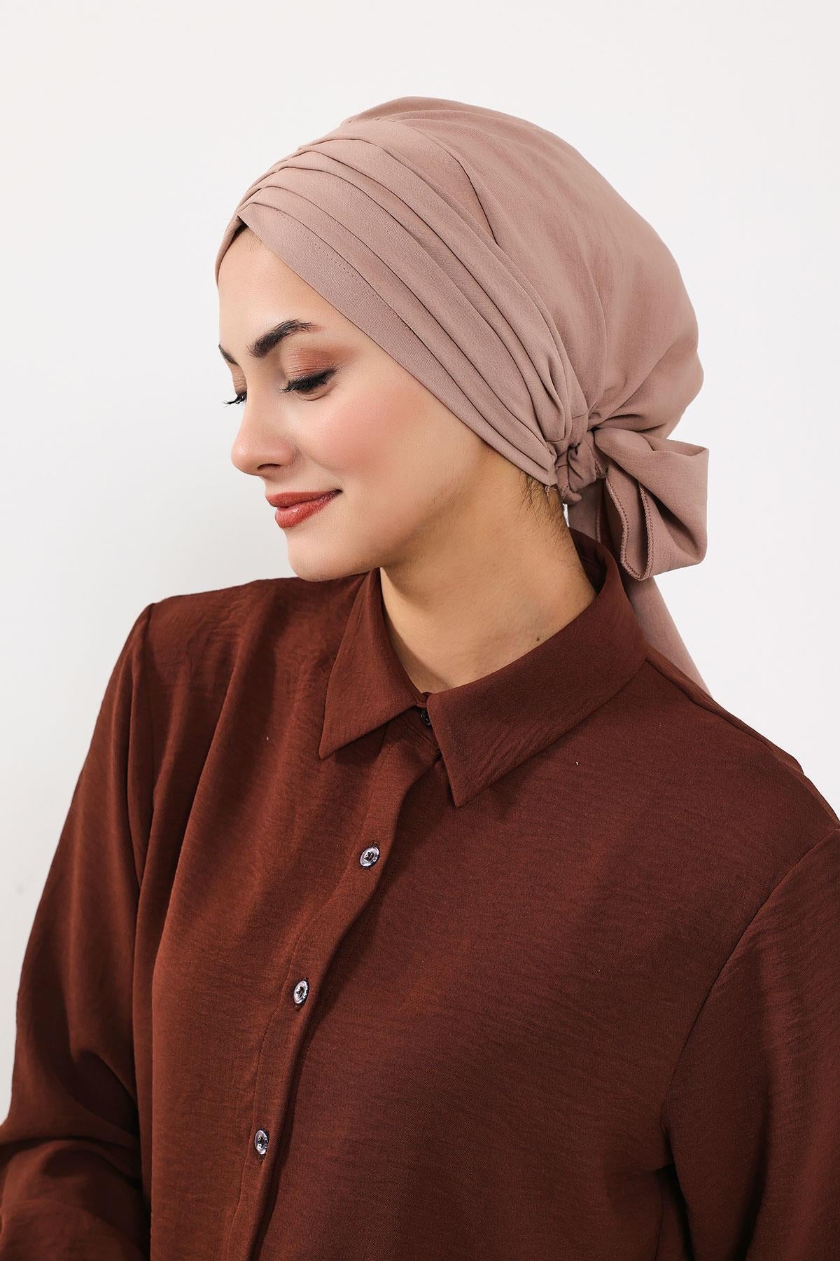 Soft Pleated Aerobin Bonnet Head Covering