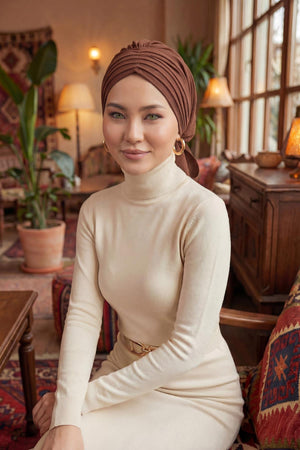 Soft Pleated Aerobin Bonnet Head Covering