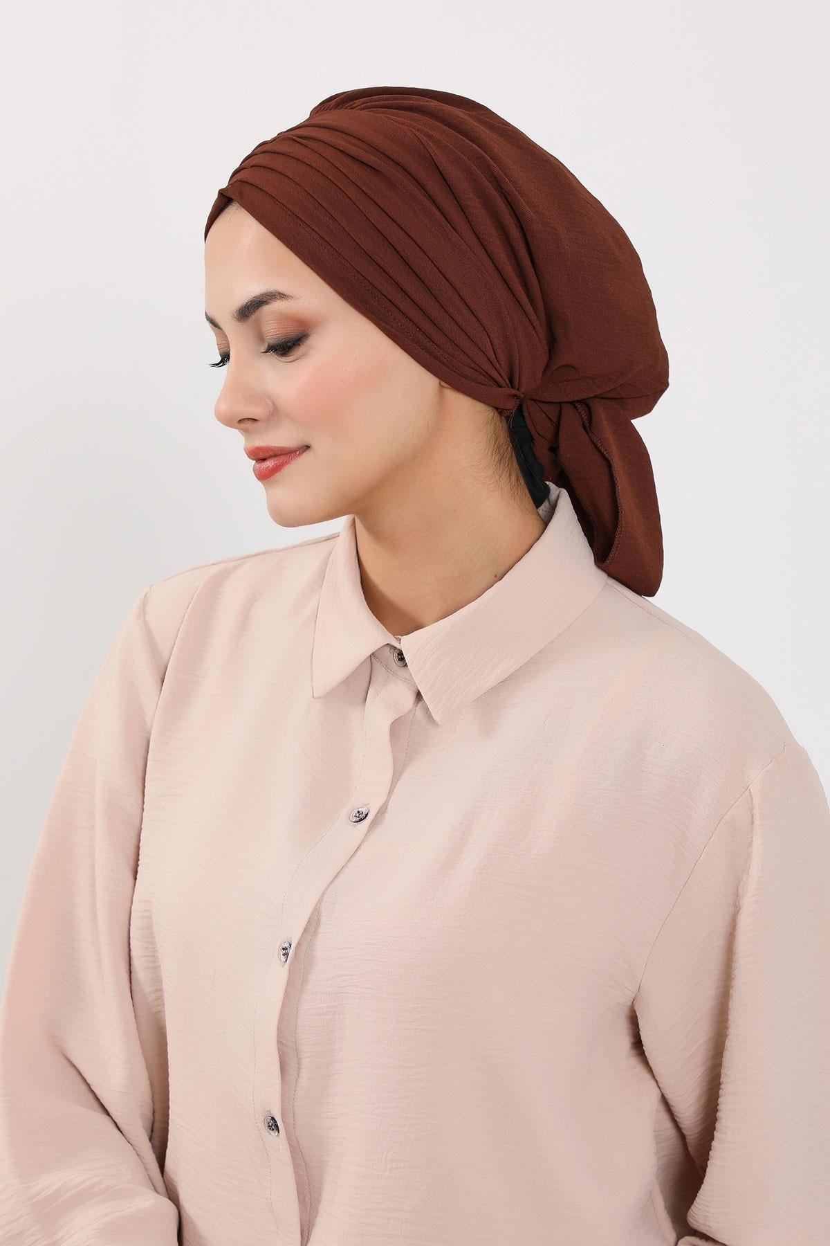 Soft Pleated Aerobin Bonnet Head Covering