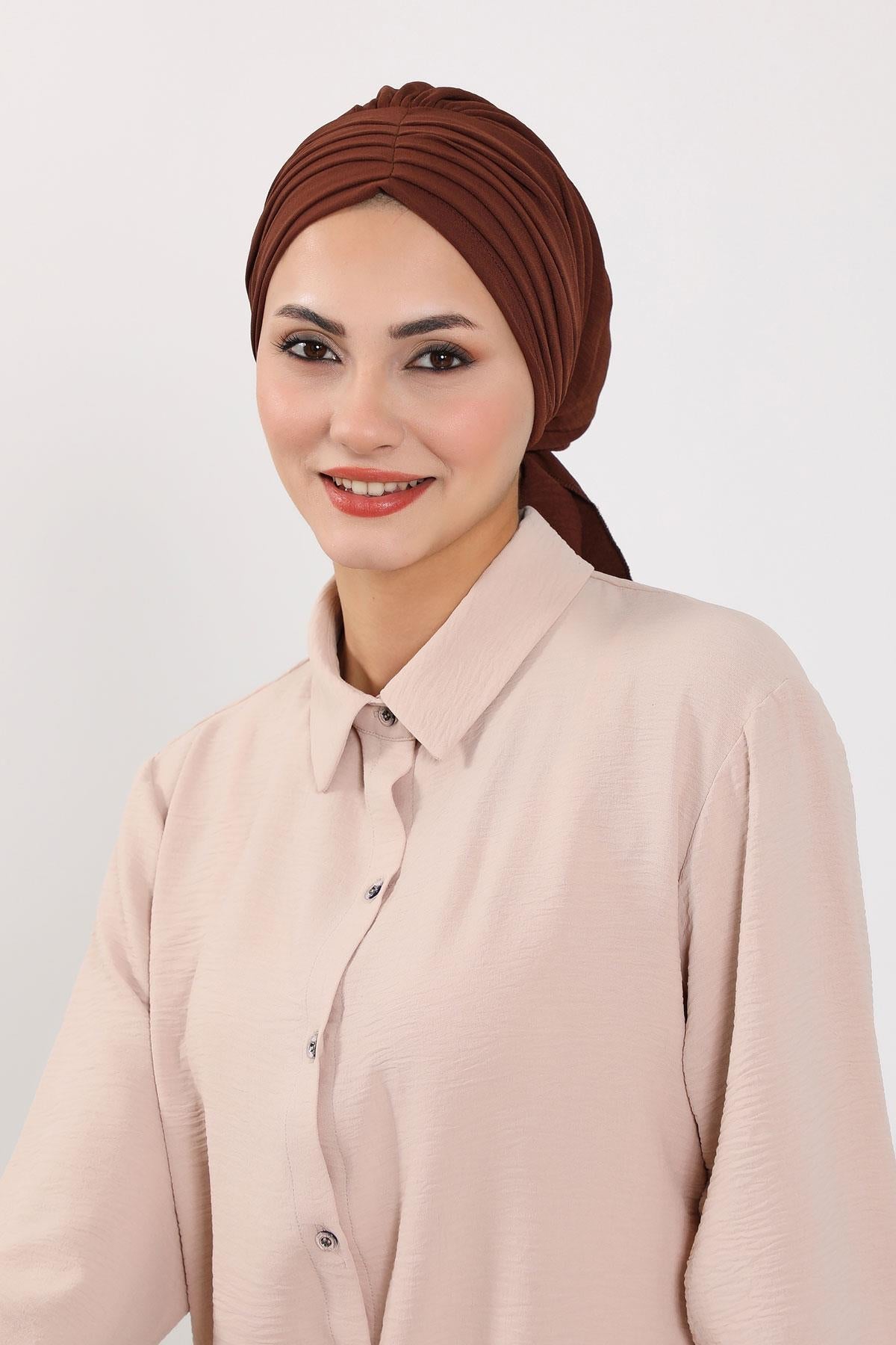 Soft Pleated Aerobin Bonnet Head Covering
