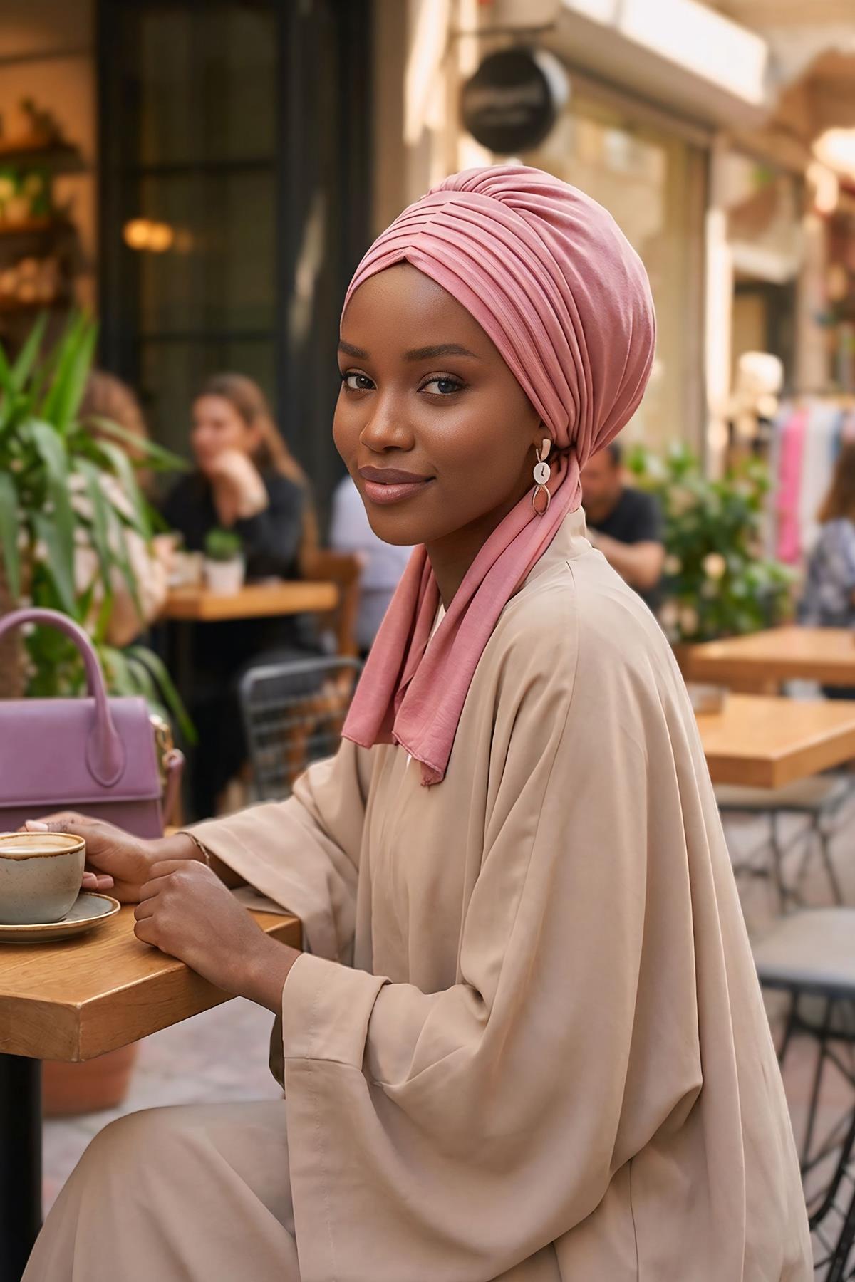 Soft Pleated Aerobin Bonnet Head Covering