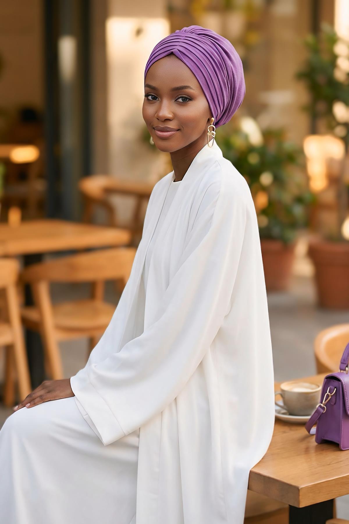Soft Pleated Aerobin Bonnet Head Covering