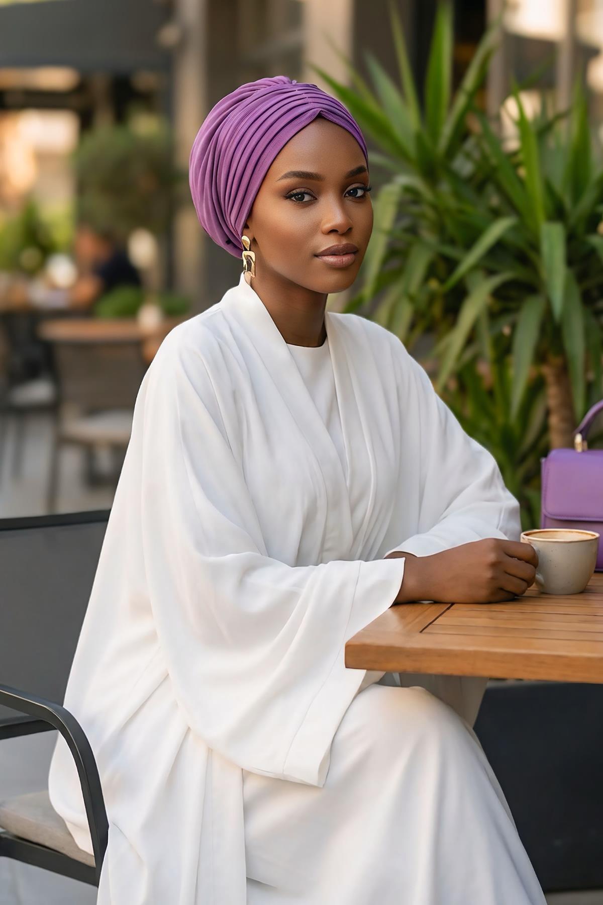 Soft Pleated Aerobin Bonnet Head Covering