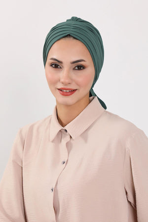 Soft Pleated Aerobin Bonnet Head Covering