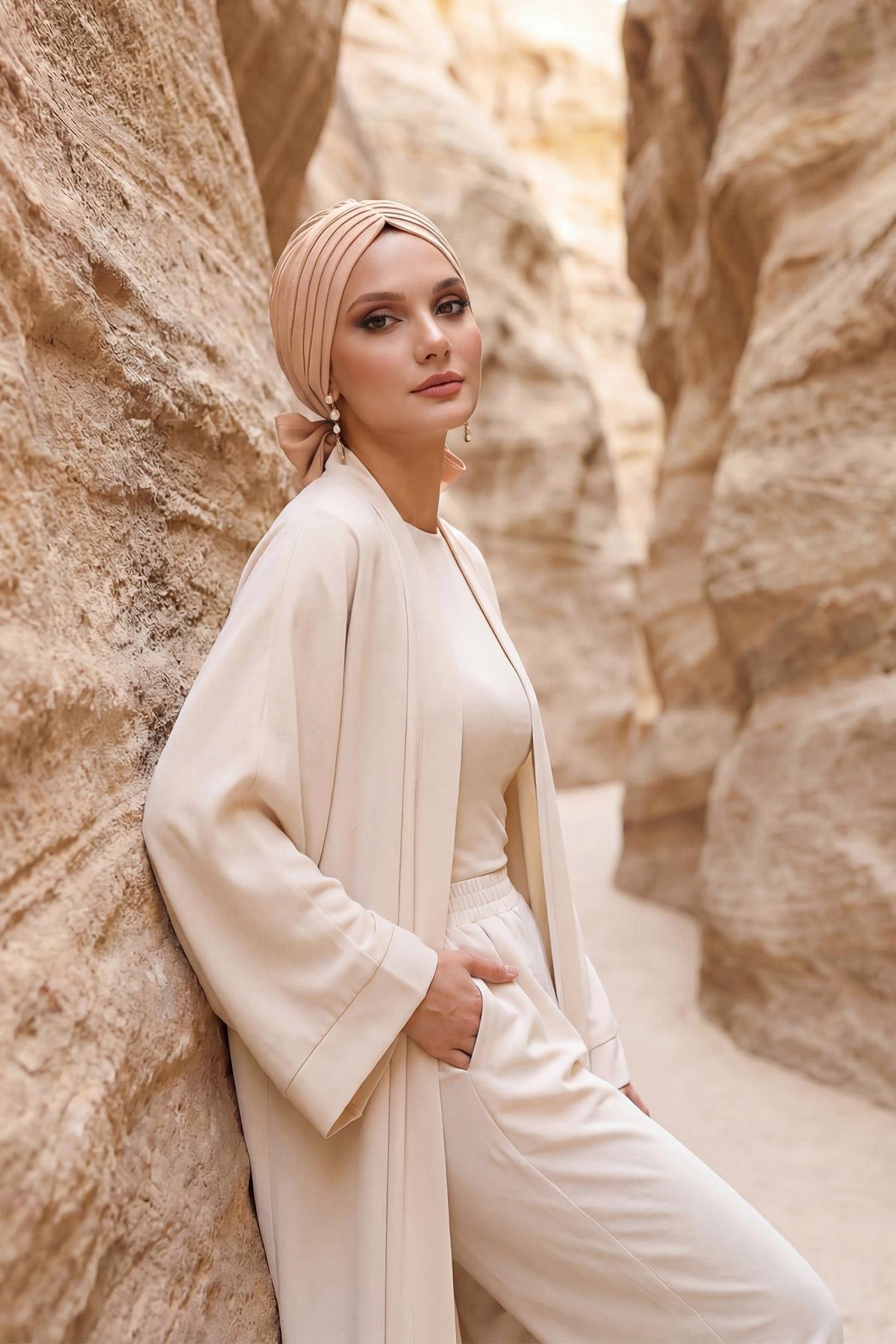 Soft Pleated Aerobin Bonnet Head Covering