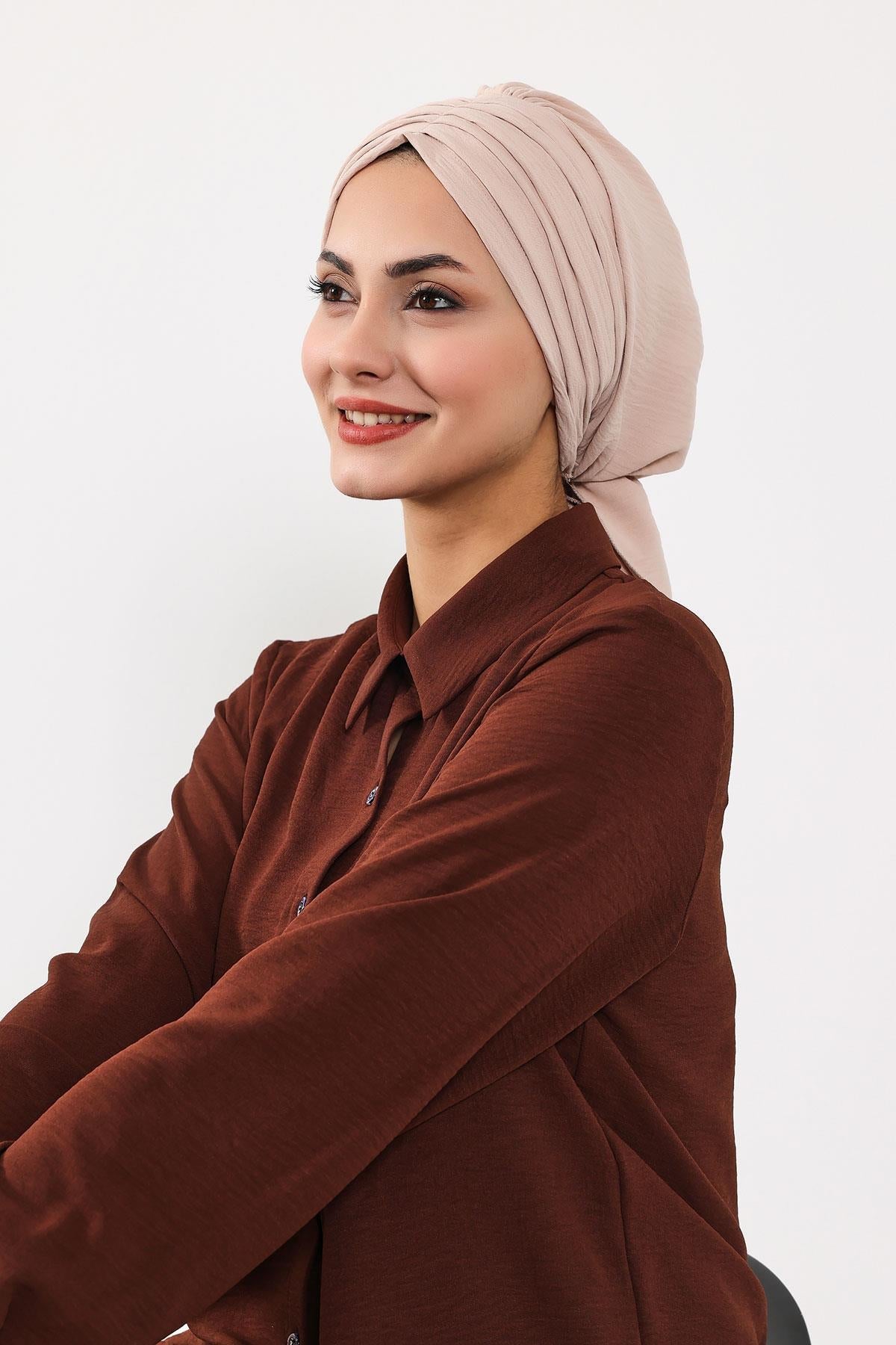 Soft Pleated Aerobin Bonnet Head Covering