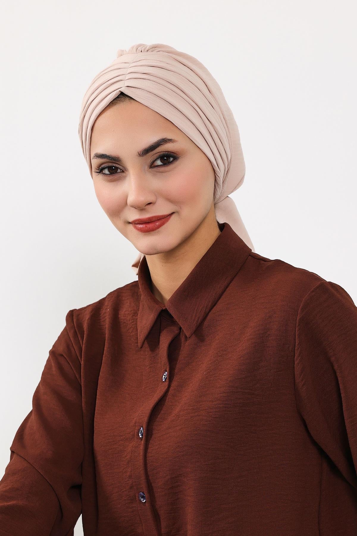 Soft Pleated Aerobin Bonnet Head Covering