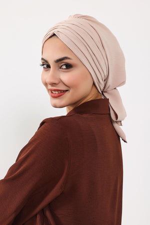 Soft Pleated Aerobin Bonnet Head Covering