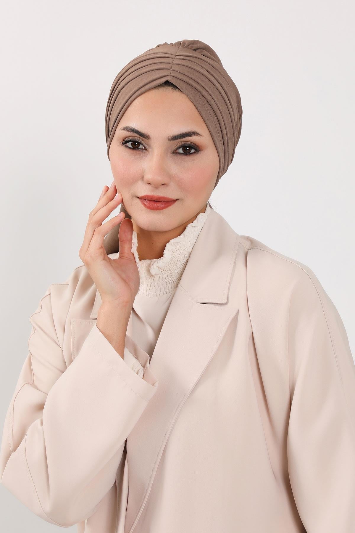 Soft Pleated Aerobin Bonnet Head Covering