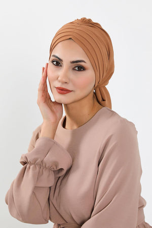 Soft Pleated Aerobin Bonnet Head Covering