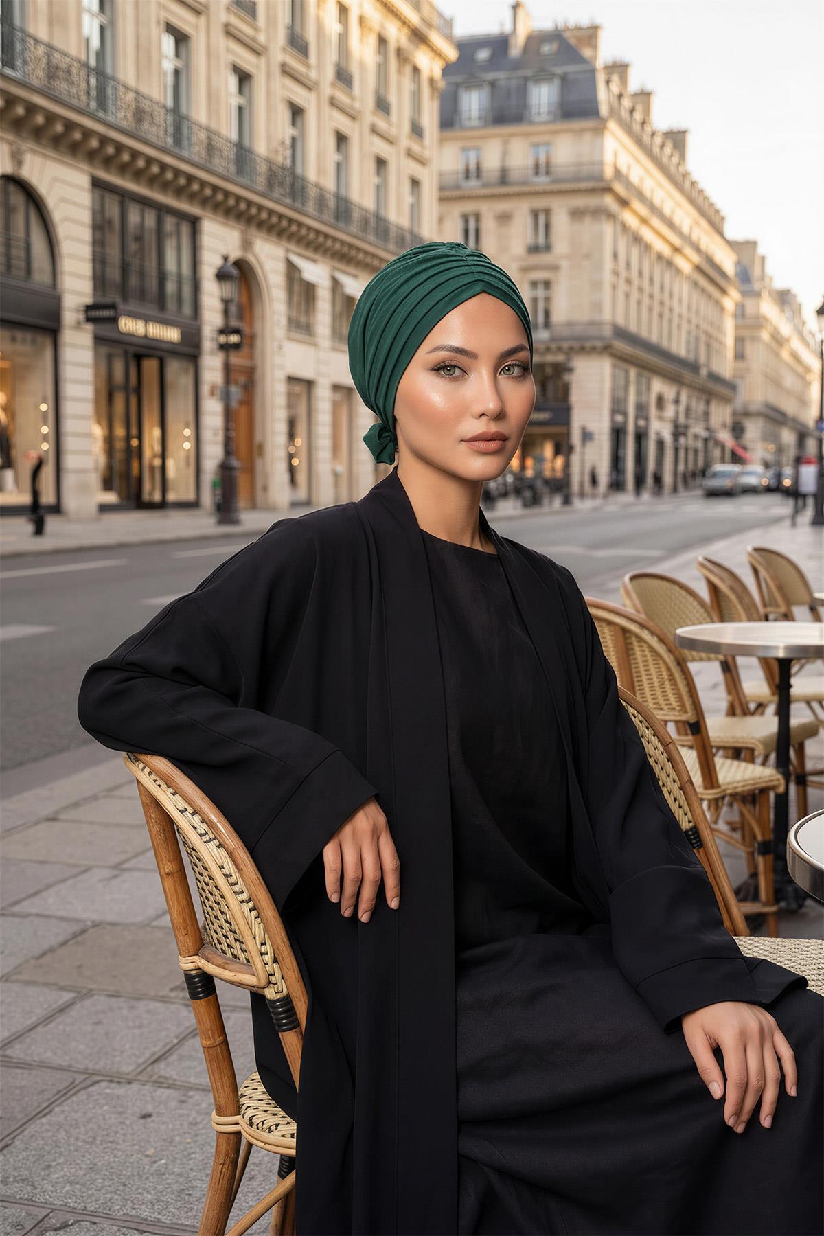 Soft Pleated Aerobin Bonnet Head Covering