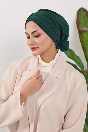 Soft Pleated Aerobin Bonnet Head Covering