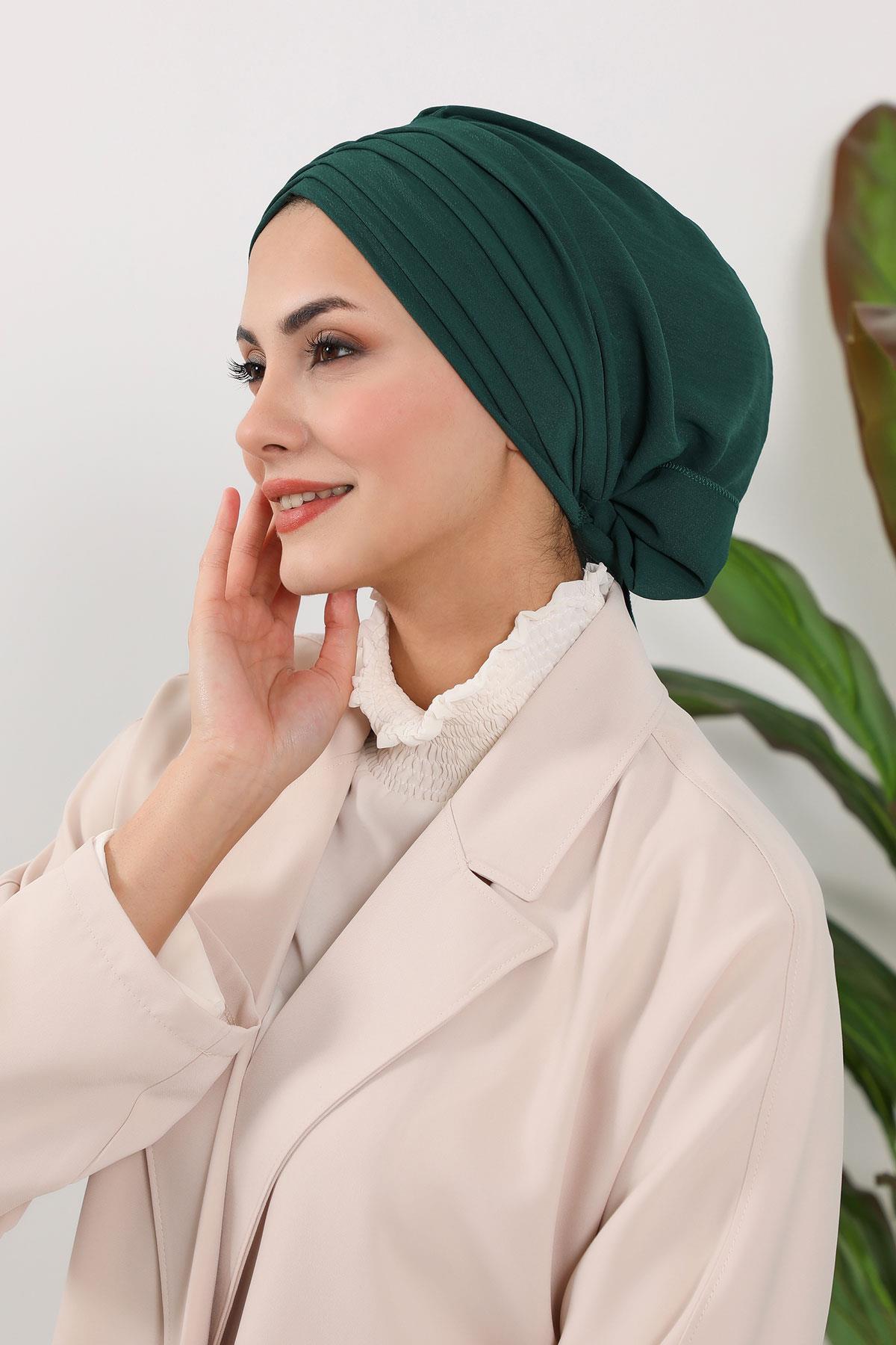 Soft Pleated Aerobin Bonnet Head Covering