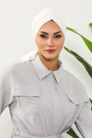 Soft Pleated Aerobin Bonnet Head Covering