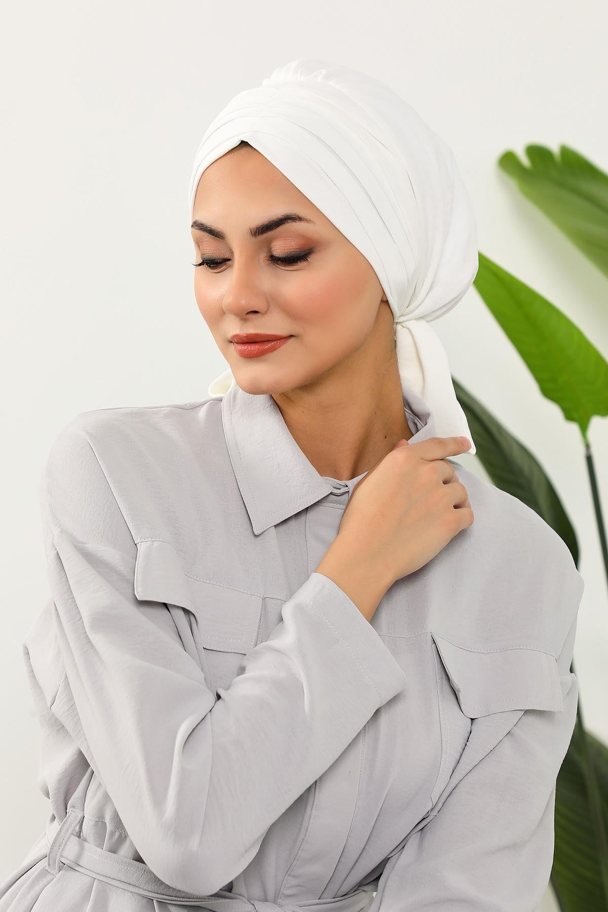 Soft Pleated Aerobin Bonnet Head Covering