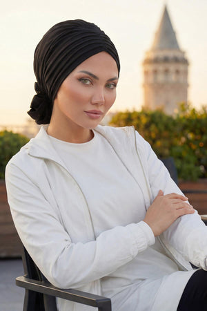 Soft Pleated Aerobin Bonnet Head Covering