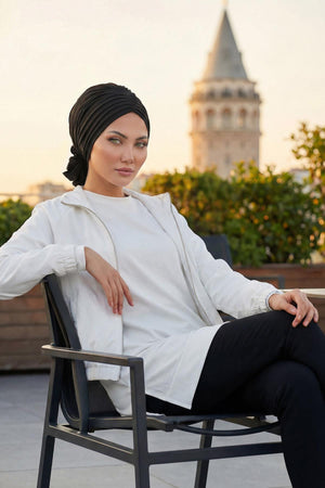 Soft Pleated Aerobin Bonnet Head Covering