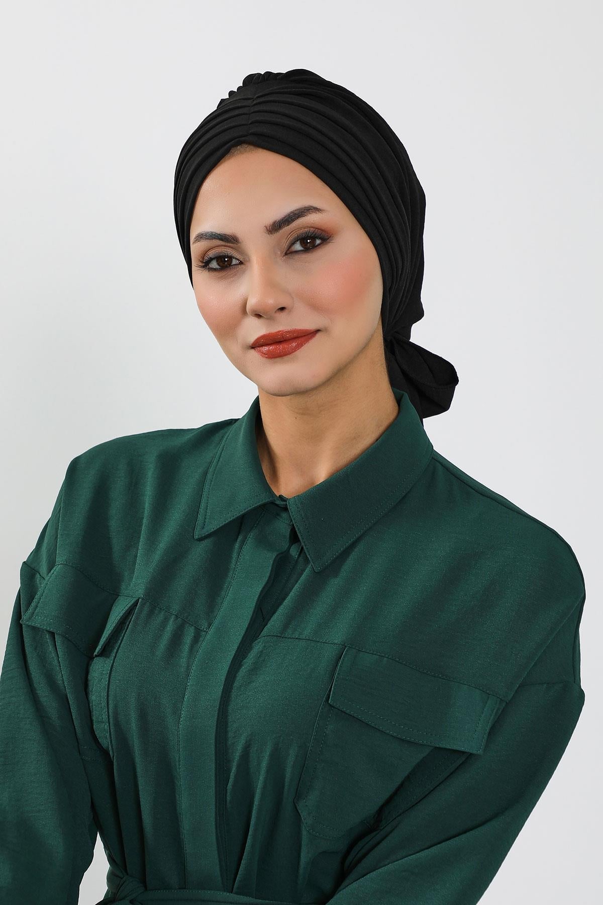 Soft Pleated Aerobin Bonnet Head Covering