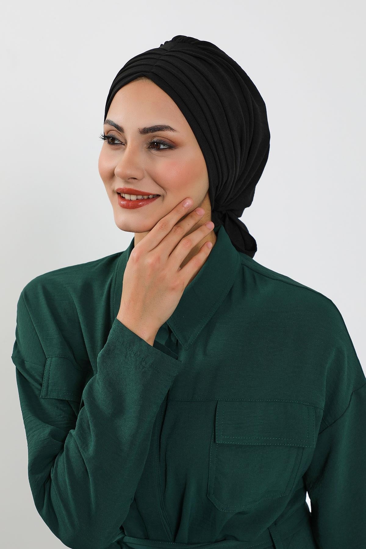 Soft Pleated Aerobin Bonnet Head Covering