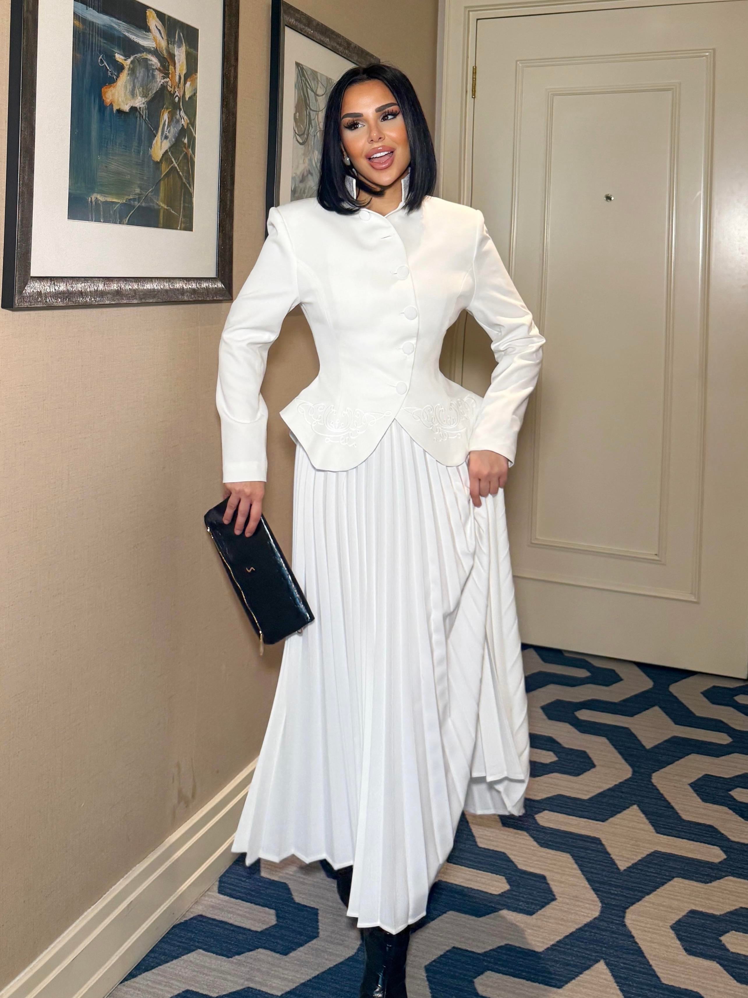 Embroidered Skirt Suit