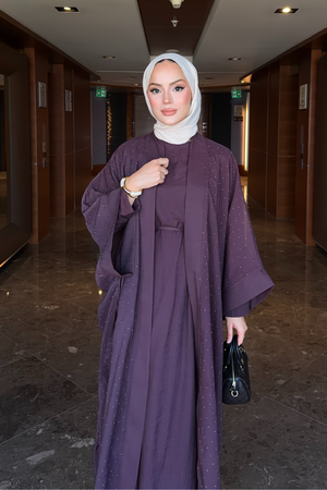 Modest Flowing Abaya Set with Subtle Embellishments — Murdum
