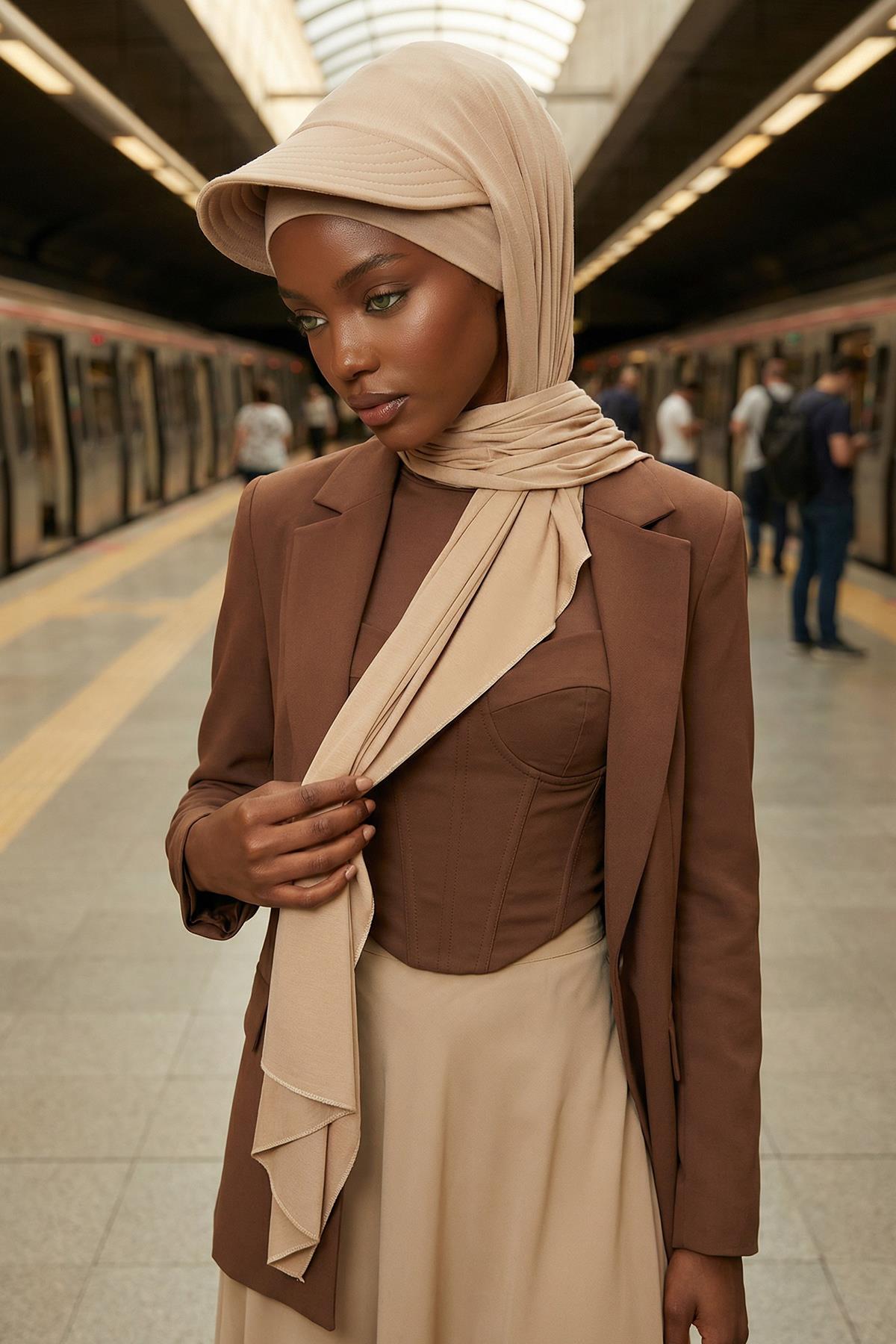 Jersey Visor Hooded Shawl
