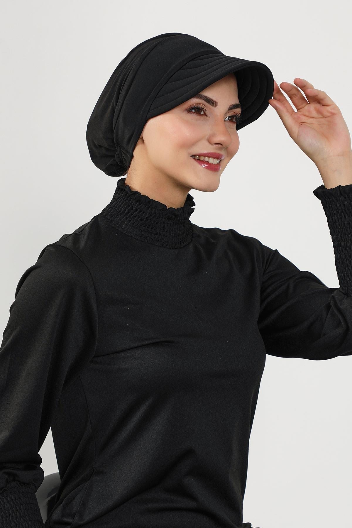 Modest Swim Bonnet with Visor – Water-Resistant & Quick-Dry