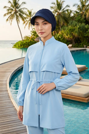 Modest Swim Bonnet with Visor – Water-Resistant & Quick-Dry