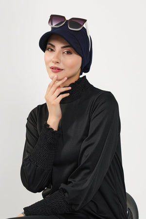 Modest Swim Bonnet with Visor – Water-Resistant & Quick-Dry