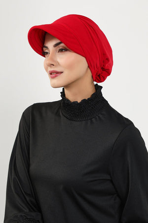Modest Swim Bonnet with Visor – Water-Resistant & Quick-Dry