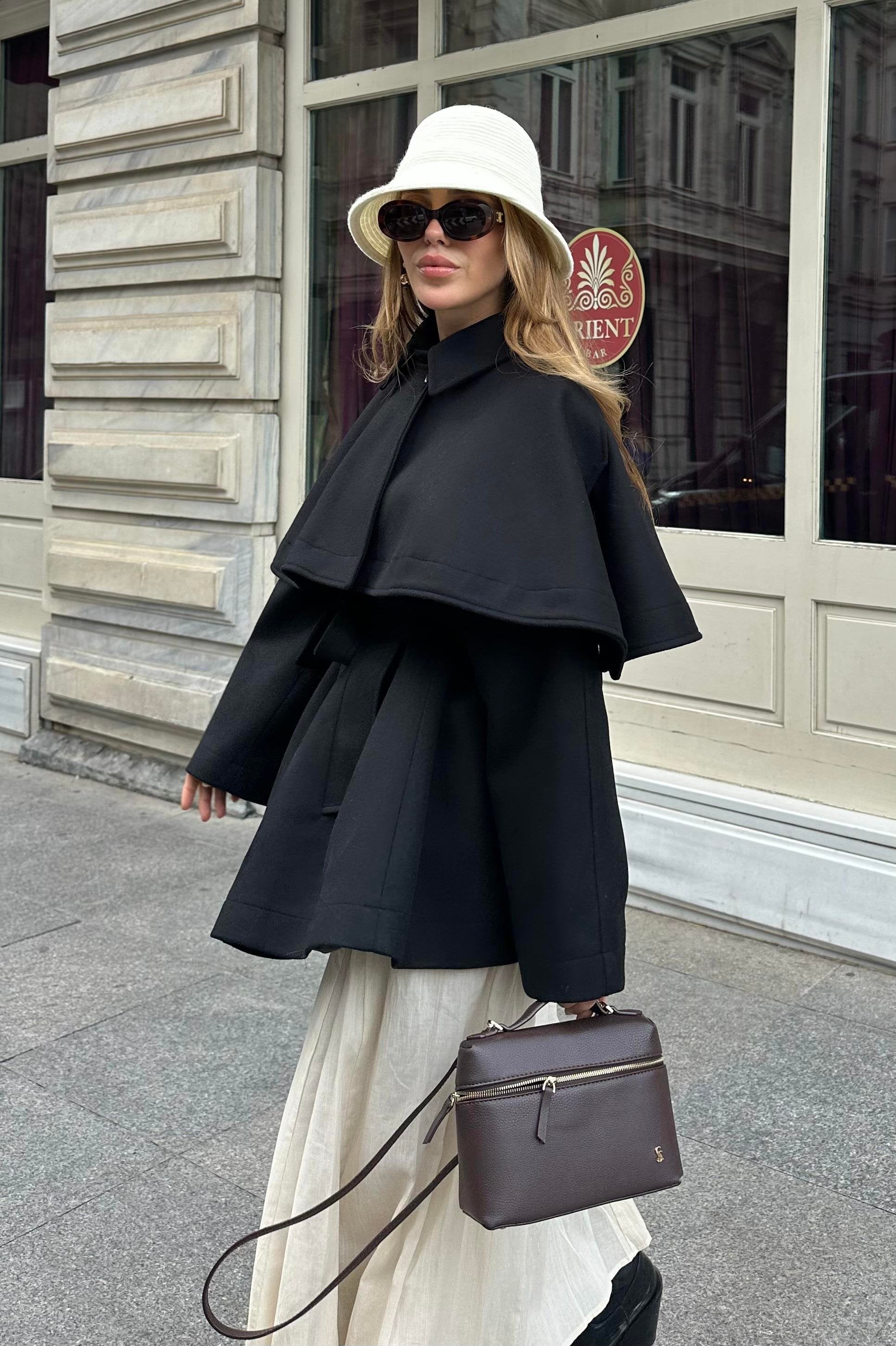 Livia Luxury Cape-Style Winter Coat