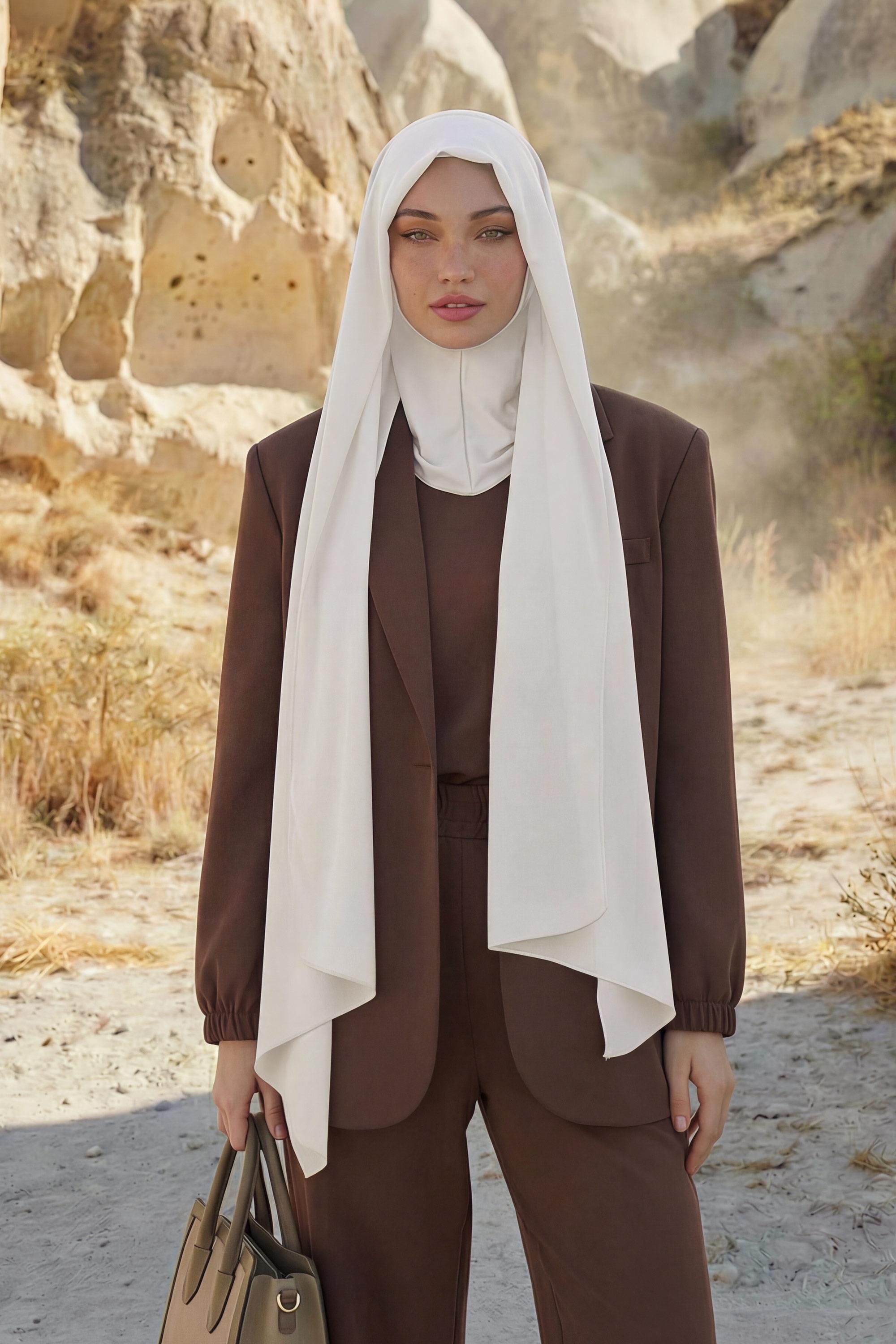 Practical Bonneted Chiffon Shawl