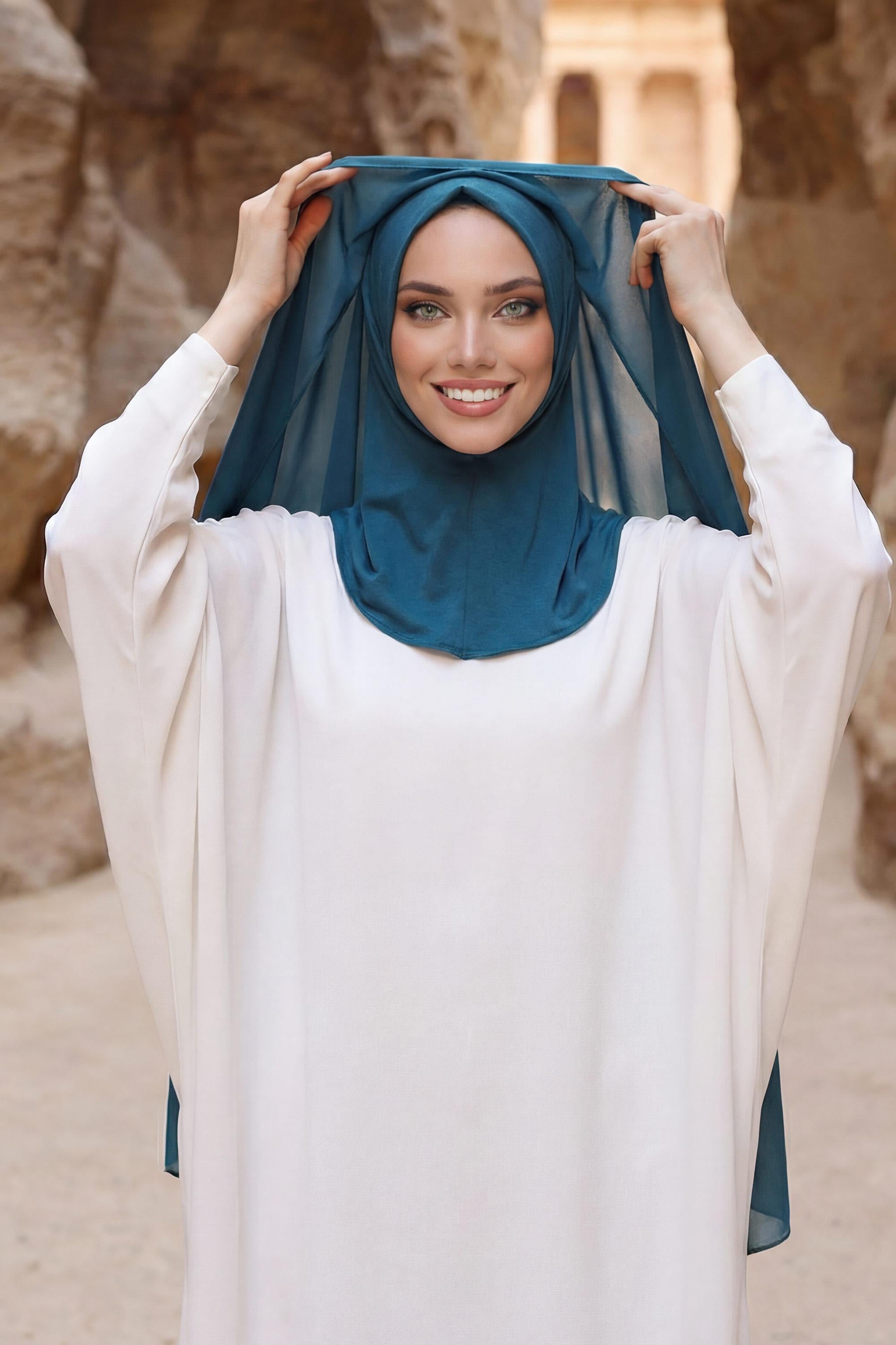 Practical Bonneted Chiffon Shawl