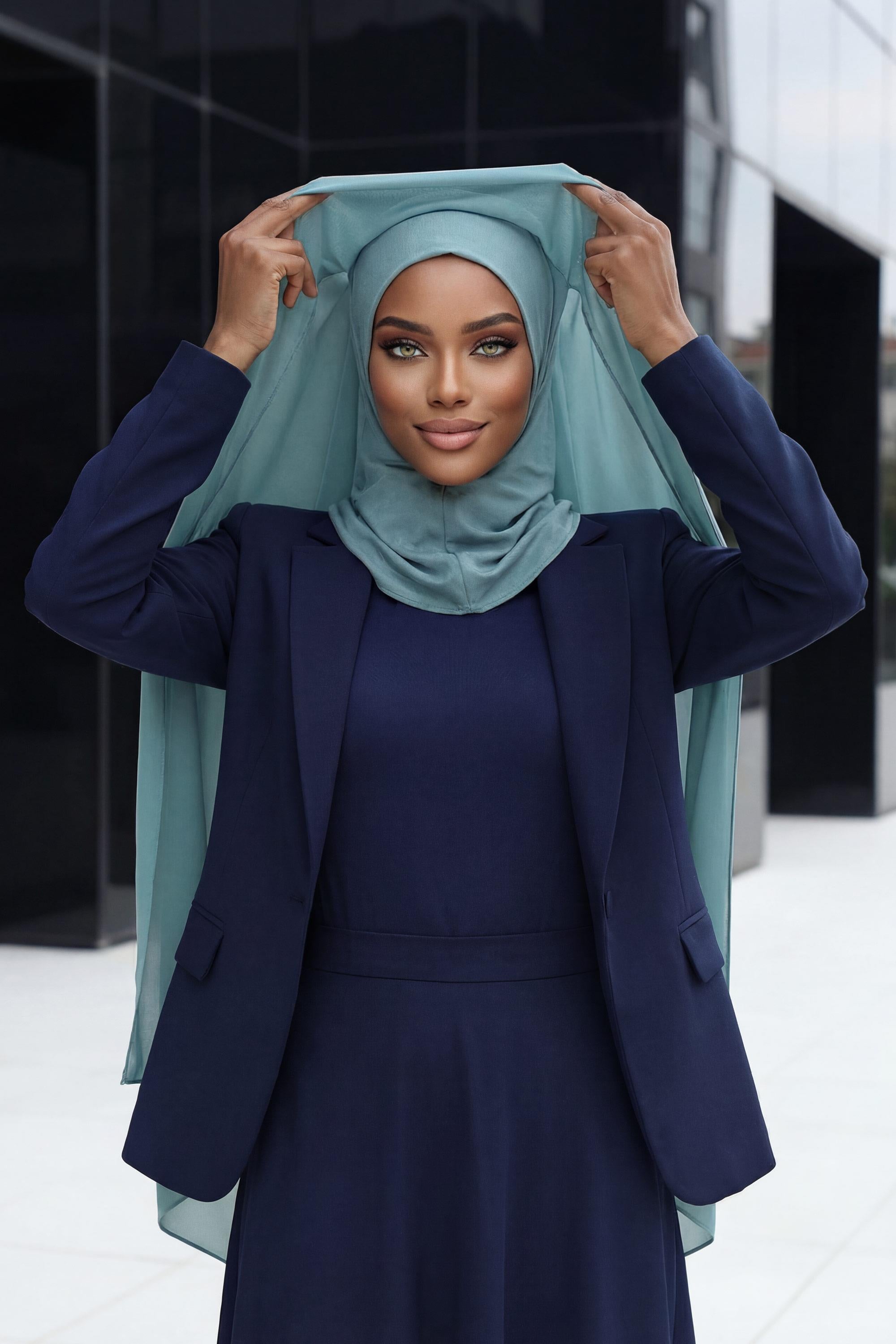 Practical Bonneted Chiffon Shawl