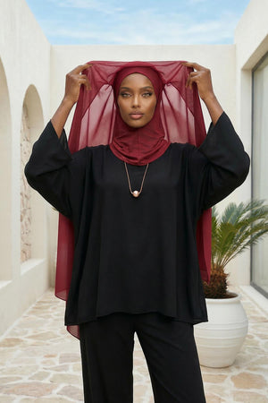 Practical Bonneted Chiffon Shawl