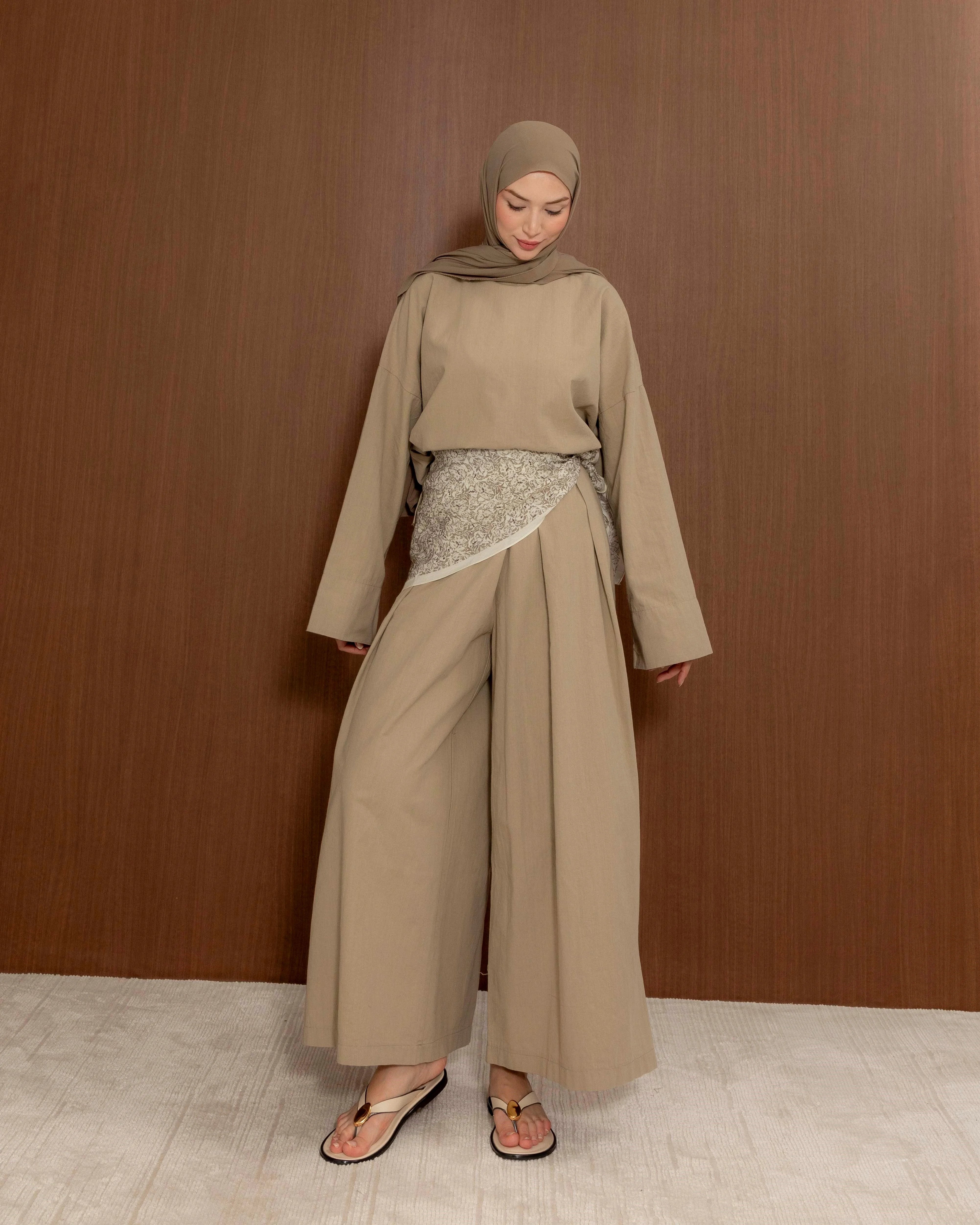Linen Slit Tunic Set