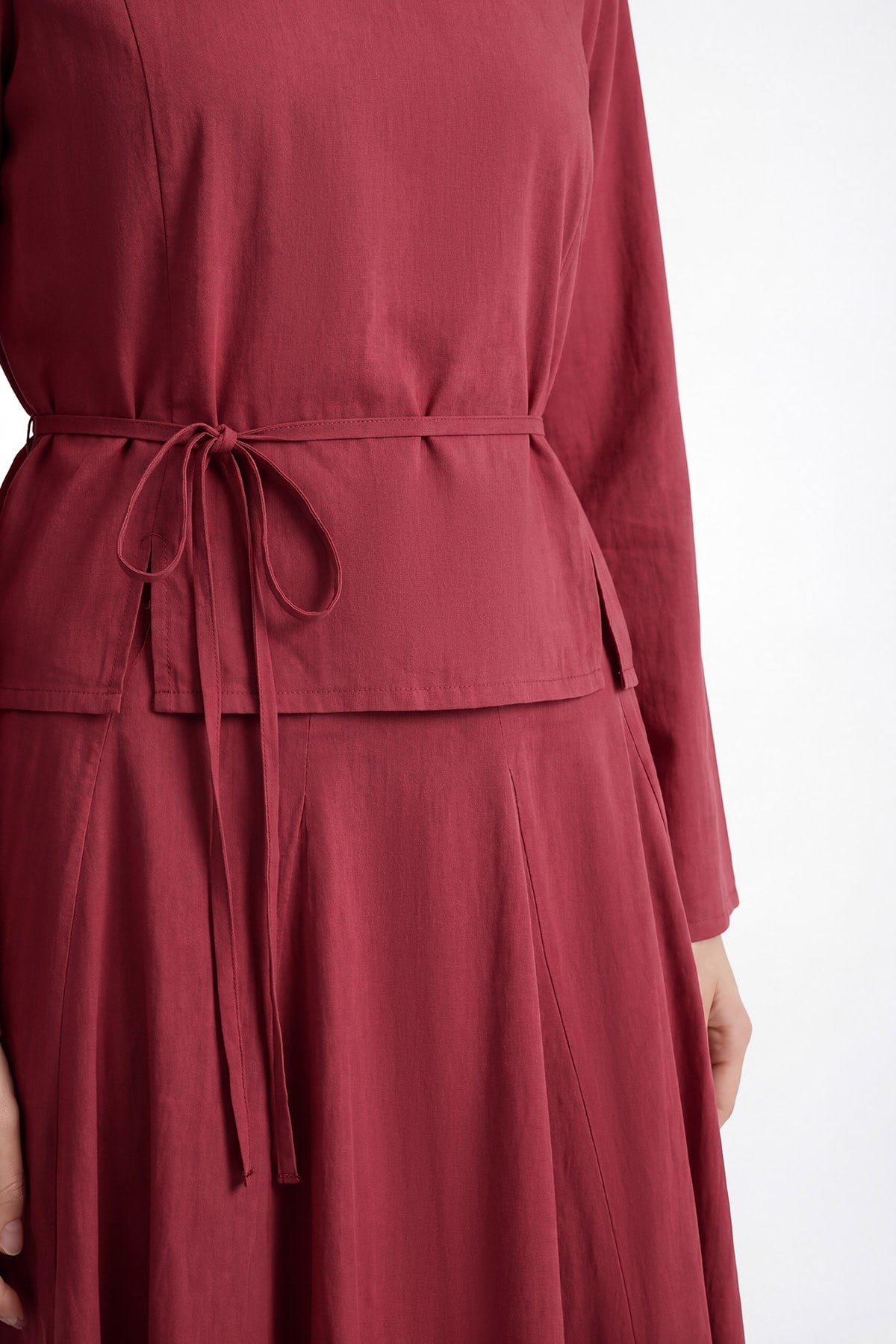 Modest Two-Piece Set with Tunic Top & Maxi Skirt — Renk 2