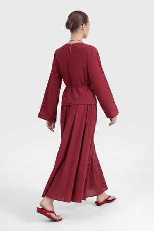 Modest Two-Piece Set with Tunic Top & Maxi Skirt — Renk 2