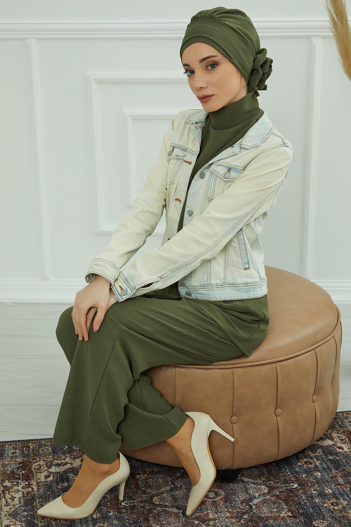 Ready-to-Wear Aerobin Turban with Rosette Detail