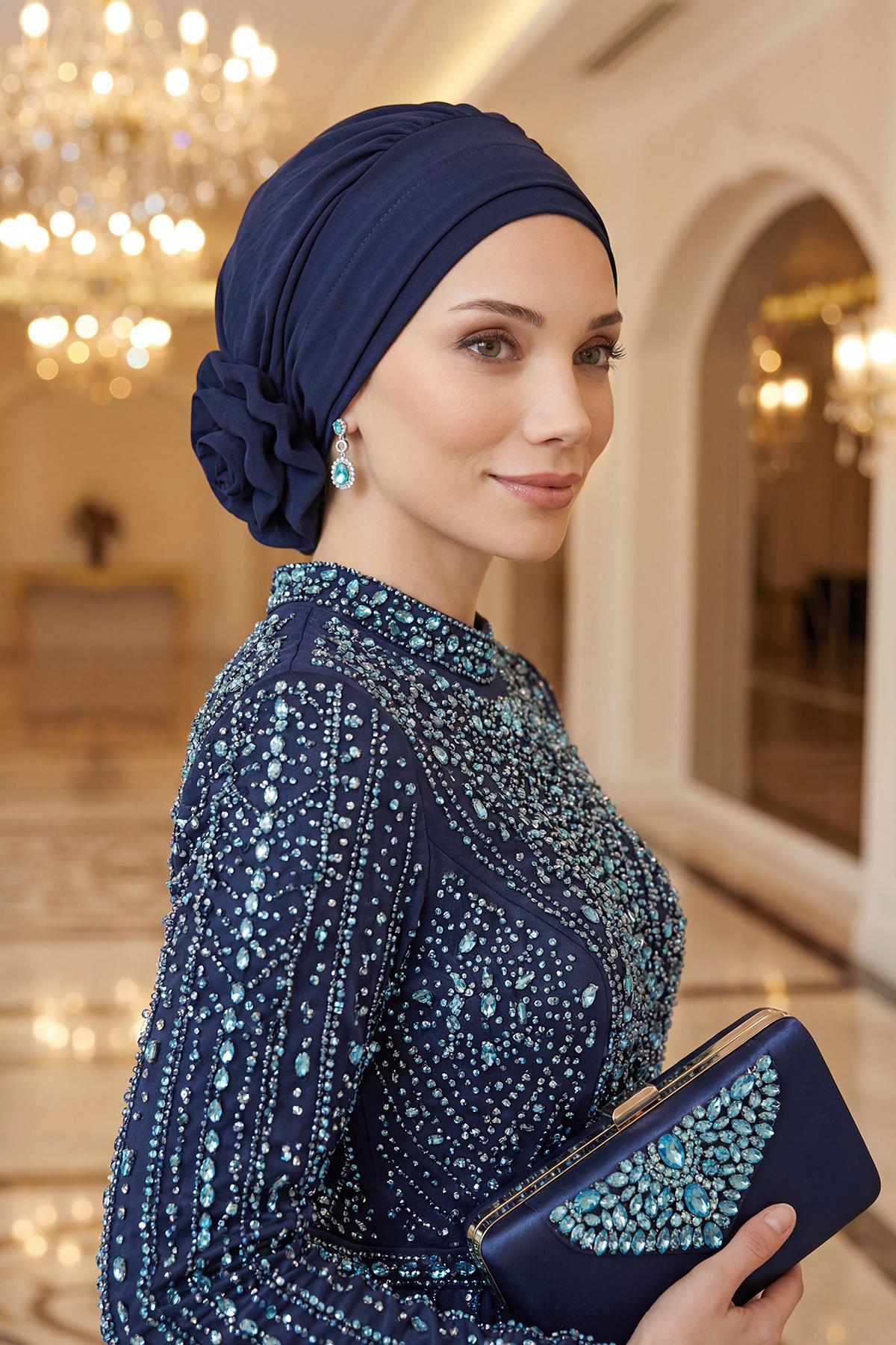 Ready-to-Wear Aerobin Turban with Rosette Detail