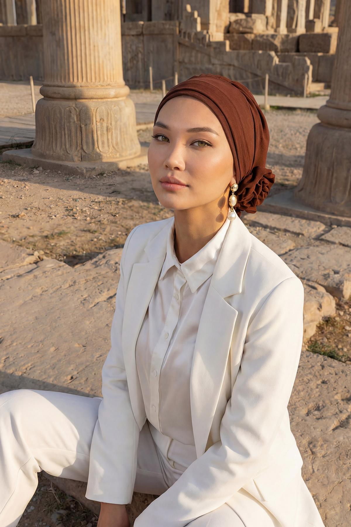 Ready-to-Wear Aerobin Turban with Rosette Detail