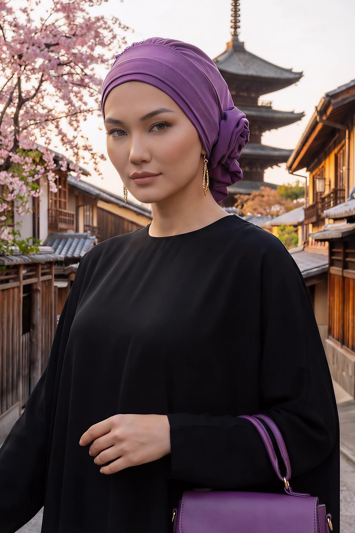 Ready-to-Wear Aerobin Turban with Rosette Detail