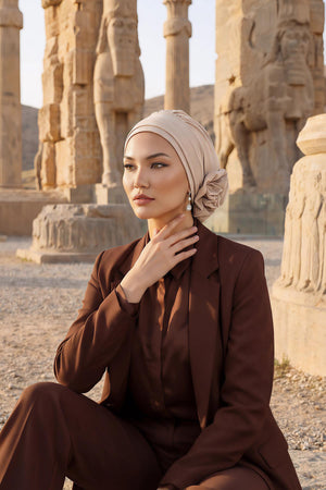 Ready-to-Wear Aerobin Turban with Rosette Detail
